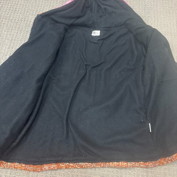Rocky Mountain Nepal Large Zip Up Jacket Wool Knit Fleece Lined Hood Pockets Y2K - Picture 9 of 11
